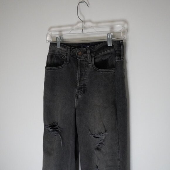 Upcycled Hollister Black Wide Straight-Leg Jeans - Size 26 - Picture 6 of 13
